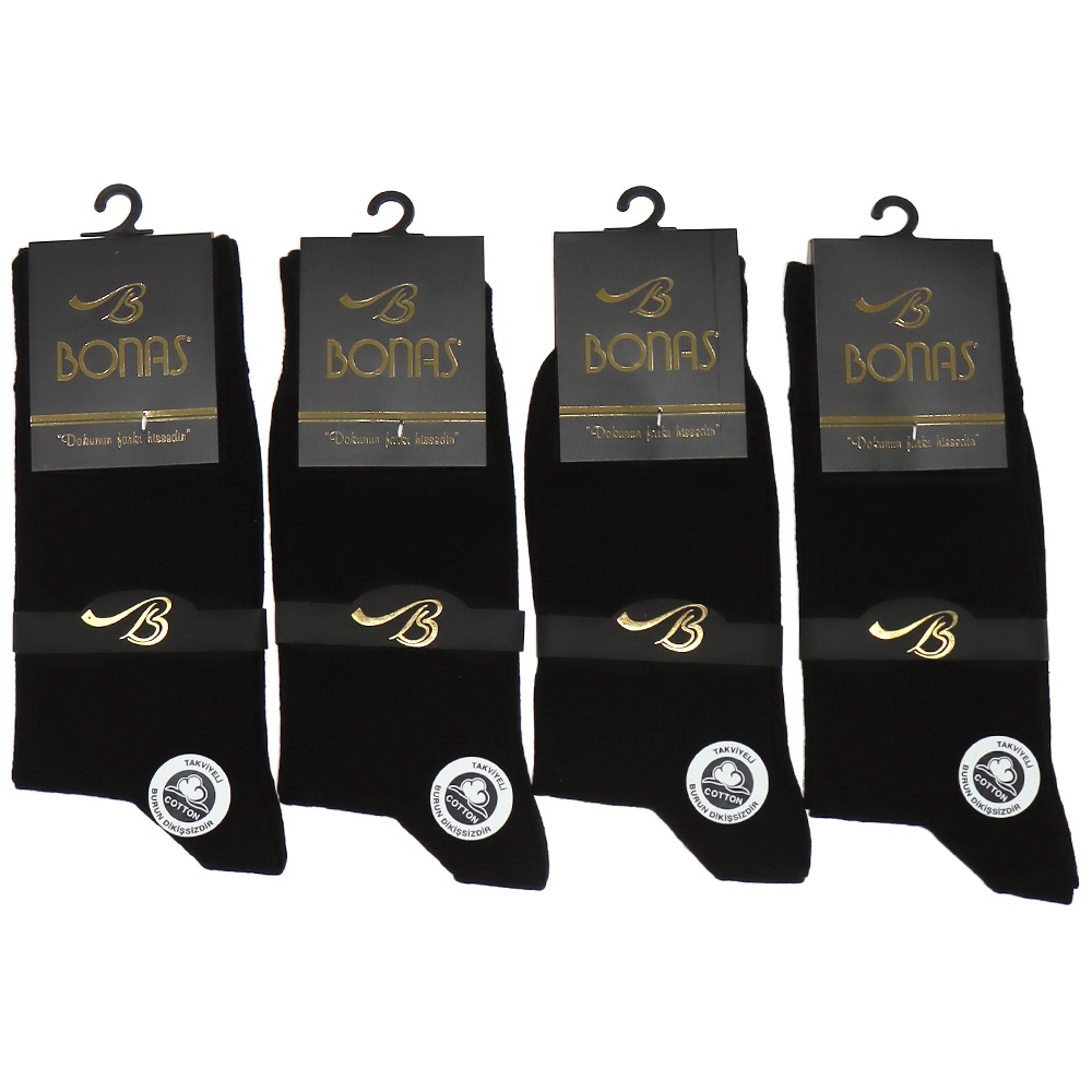 Bonas Erkek Dikişsiz Koton Likralı Kutulu Soket Çorap