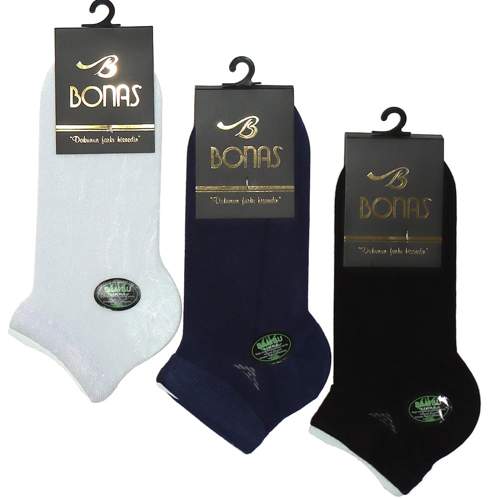 Bonas Erkek Bambu Likralı Burun Dikişsiz Patik Çorap