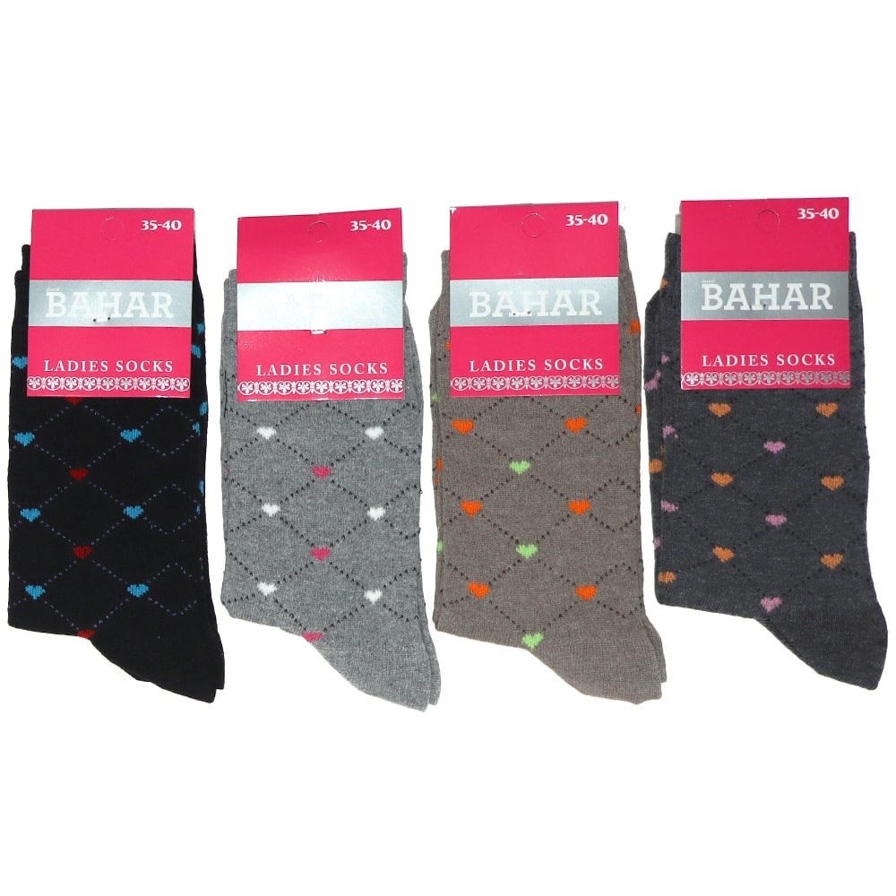 Bahar 3415 Bayan Desenli Likralı Soket Çorap