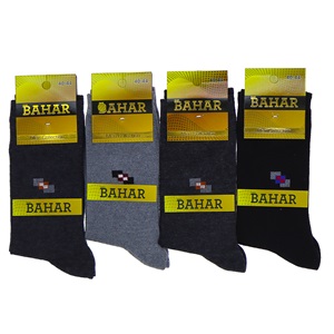 Bahar 3408 Erkek Desenli Likralı Soket Çorap - Siyah