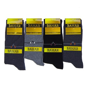 Bahar 3408 Erkek Desenli Likralı Soket Çorap - Siyah