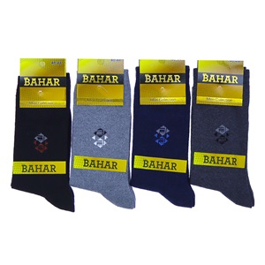 Bahar 3408 Erkek Desenli Likralı Soket Çorap - Siyah