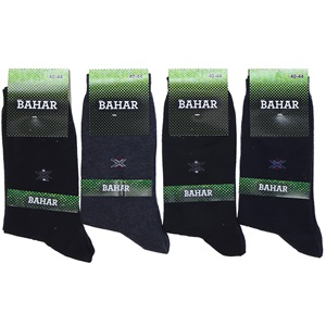 Bahar 3408 Erkek Desenli Likralı Soket Çorap - Siyah