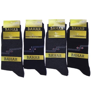 Bahar 3408 Erkek Desenli Likralı Soket Çorap - Siyah