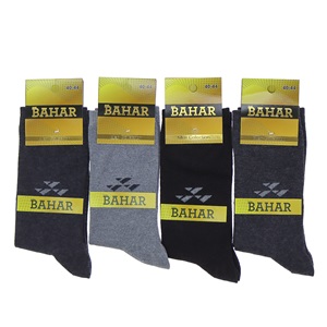 Bahar 3408 Erkek Desenli Likralı Soket Çorap - Siyah