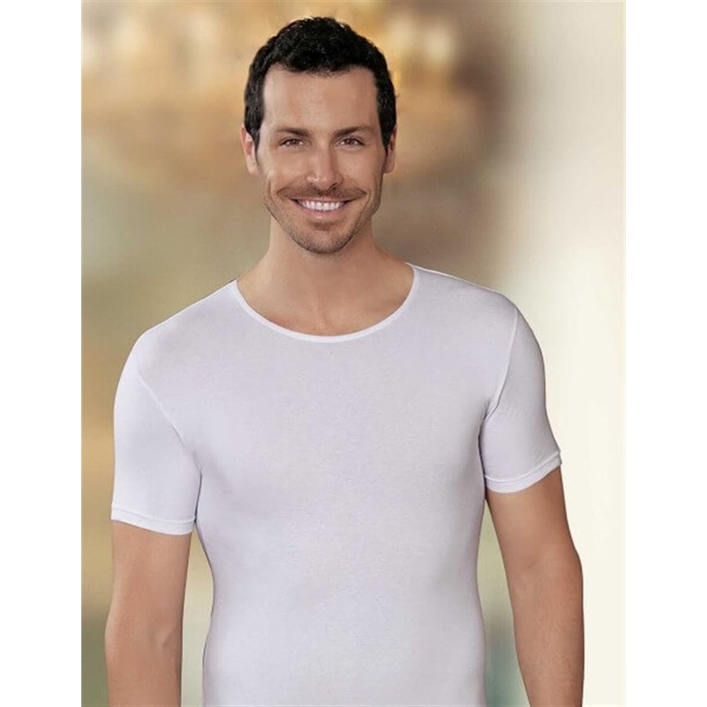 Gümüş 4050 Erkek Bisiklet Yaka Kısa Kol Atlet - Beyaz - L