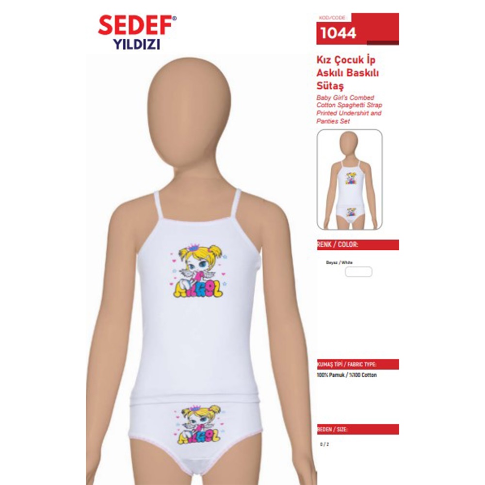 Sedef Yıldız 1044 İp Askı Çocuk Baskılı Sütaşı Takım
