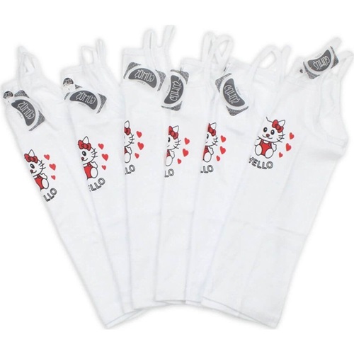 Gümüş 3028 Baskılı Kız Çocuk İp Askı Atlet - Beyaz - 4