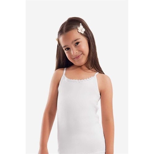 Sedef Yıldız 1038 Kız Çocuk Penye İp Askı Atlet - Beyaz - 3