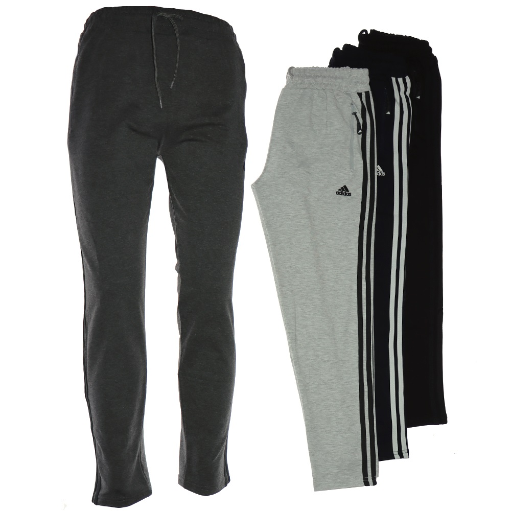 E-236 Erkek Kompak Marka 3 Şeritli Eşofman Alt S-XXL - A.Gri - S-M-L-XL-2XL