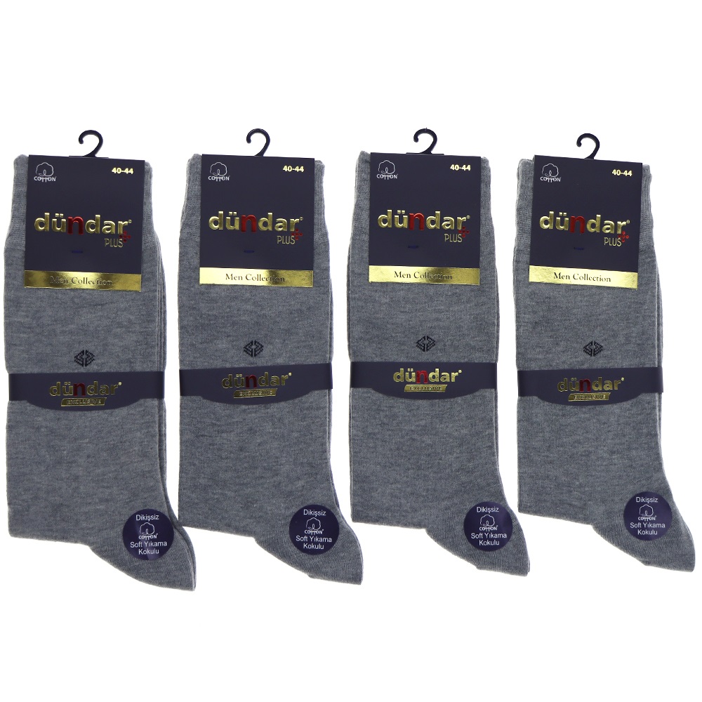 Dündar 5527 Coton Erkek Plus Dikişsiz Likralı Soft Yıkama Soket Çorap - Karışık Renk