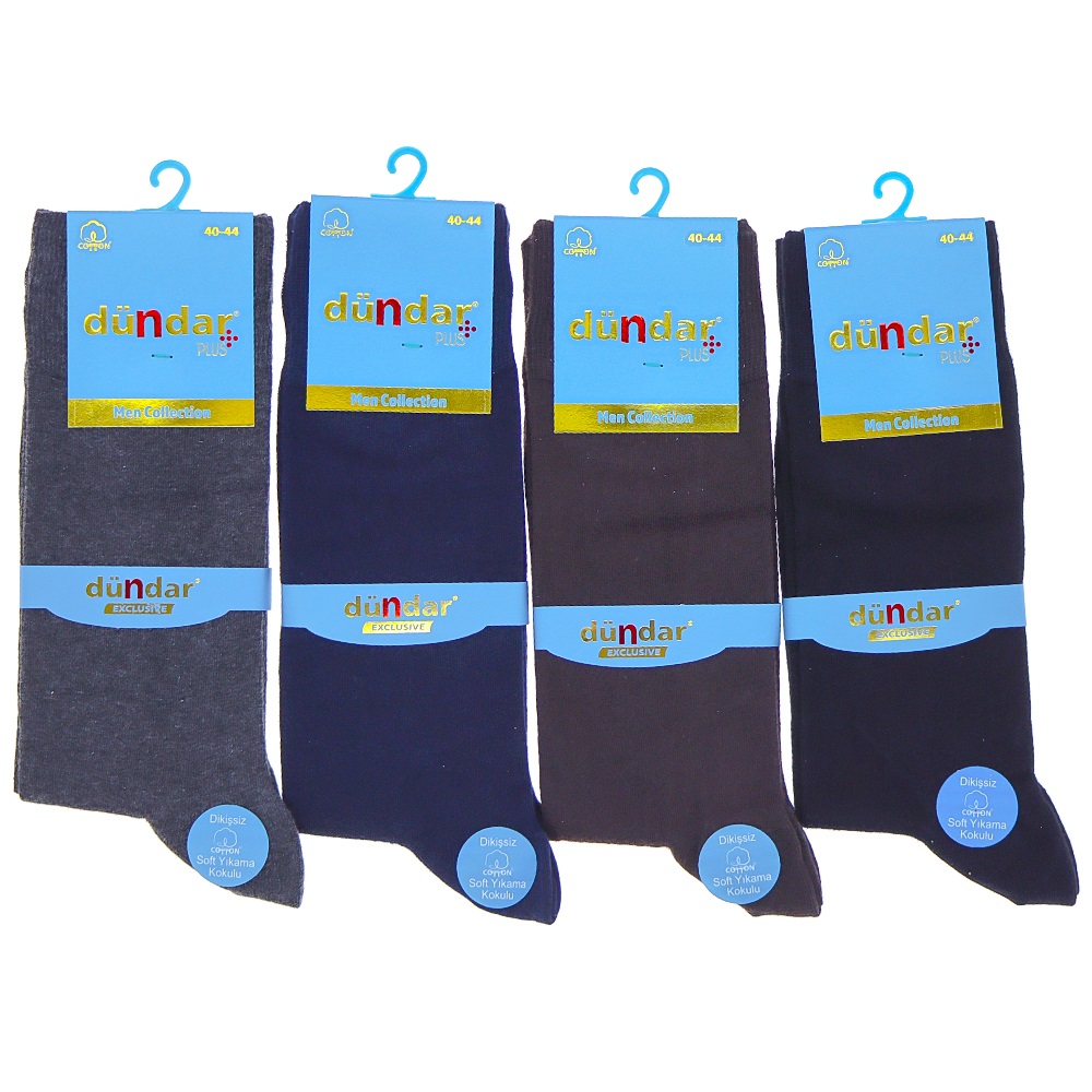 Dündar 5527 Coton Erkek Plus Dikişsiz Likralı Soft Yıkama Soket Çorap - Karışık Renk