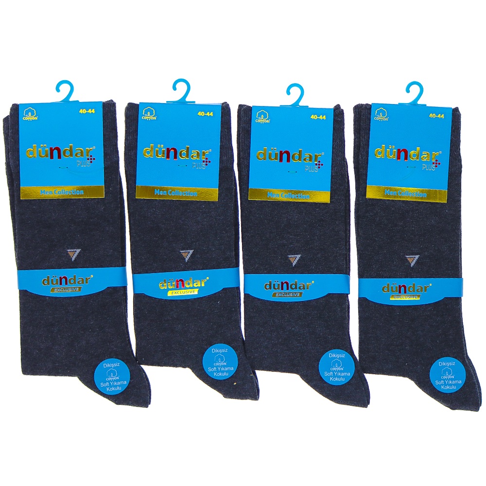 Dündar 5527 Coton Erkek Plus Dikişsiz Likralı Soft Yıkama Soket Çorap - Karışık Renk