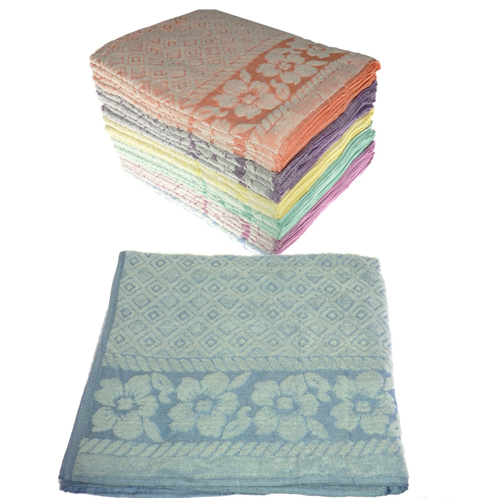 Şehzade Bukle Desenli Renkli Banyo Havlusu 90x145 cm