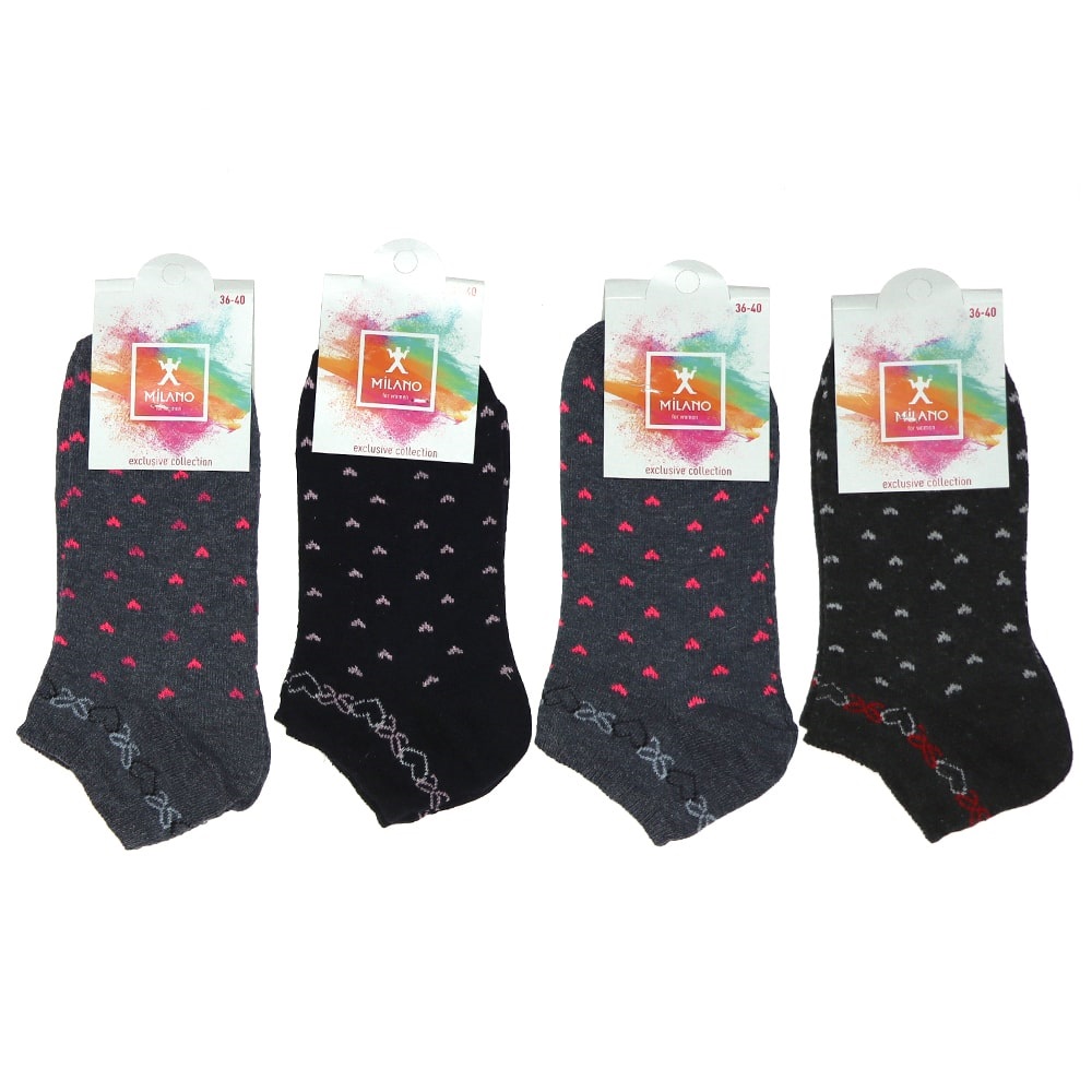 Milano 2511 Bayan Rej Desenli Likralı Patik Çorap