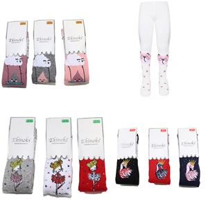 Ekinoks Kız Çocuk Desenli Yıkamalı Parfümlü Mevsimlik Külotlu Çorap - Karışık Renk - 0-1 YAŞ