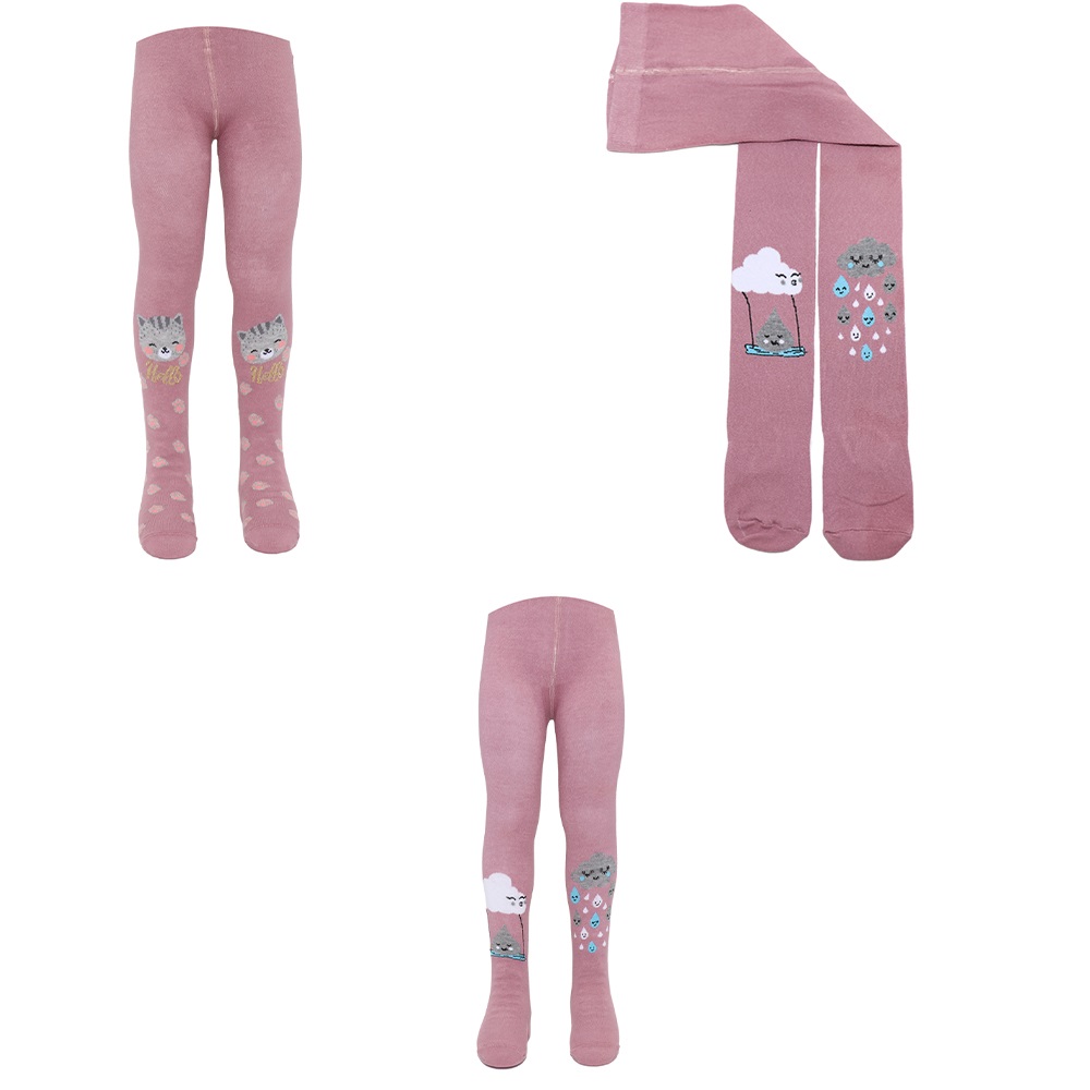 Ekinoks Kız Çocuk Desenli Yıkamalı Parfümlü Mevsimlik Külotlu Çorap - Karışık Renk - 7-8 YAŞ