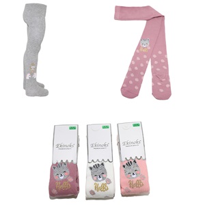 Ekinoks Kız Çocuk Desenli Yıkamalı Parfümlü Mevsimlik Külotlu Çorap - Karışık Renk - 9-10 YAŞ