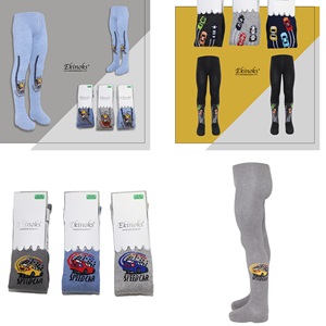 Ekinoks Erkek Çocuk Desenli Yıkamalı Parfümlü Mevsimlik Külotlu Çorap - Karışık Renk - 5-6 YAŞ