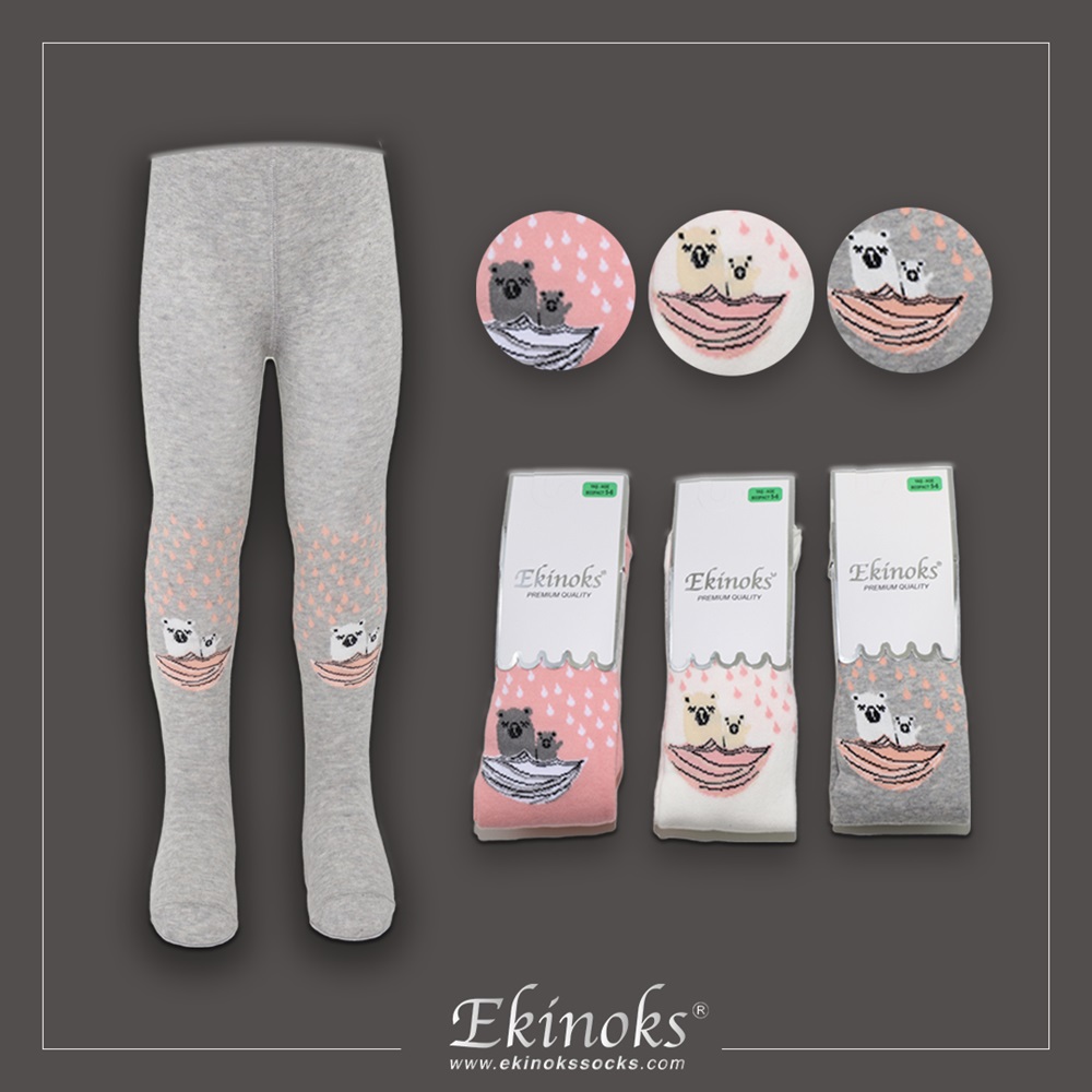 Ekinoks Kız Çocuk Desenli Yıkamalı Parfümlü Havlu Külotlu Çorap - Karışık Renk - 3-4 YAŞ