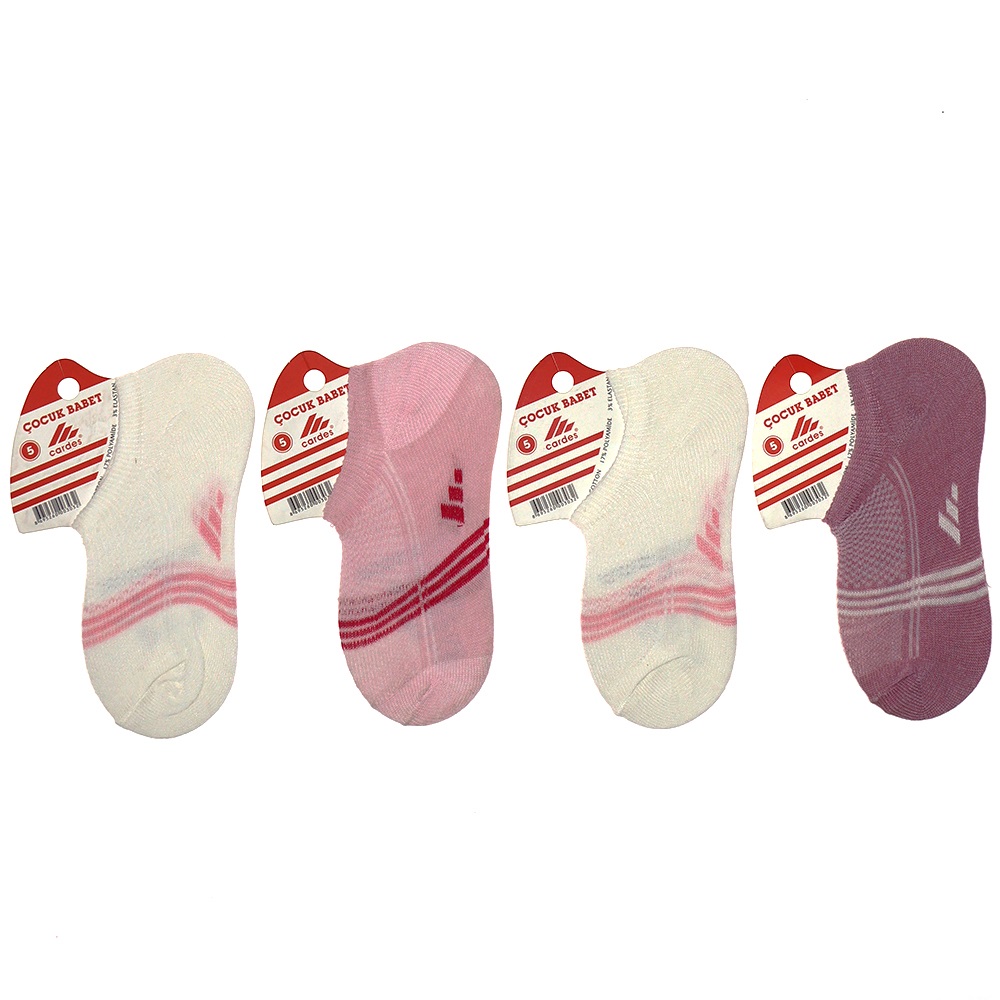 Cardes Kız Çocuk Likralı Çizgili Babet Çorap