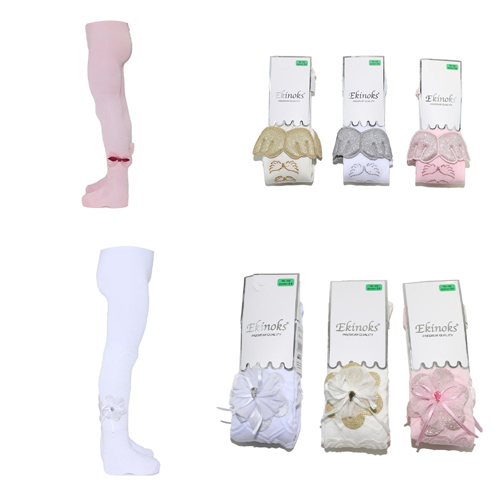 Ekinoks Çocuk Aksesuarlı Külotlu Çorap - Karışık Renk - 3-4 YAŞ