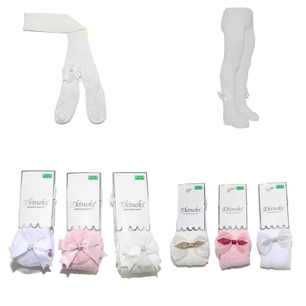 Ekinoks Çocuk Aksesuarlı Külotlu Çorap - Karışık Renk - 9-10 YAŞ