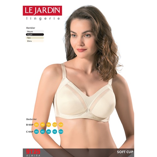Le Jardin 9125-B B-Kap Telsiz Soft Kap Sütyen - Beyaz - 100