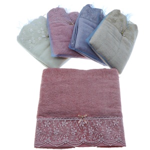 Villa Keseli Kurdela Taşlı Dantelli El Yüz Havlusu 90X50