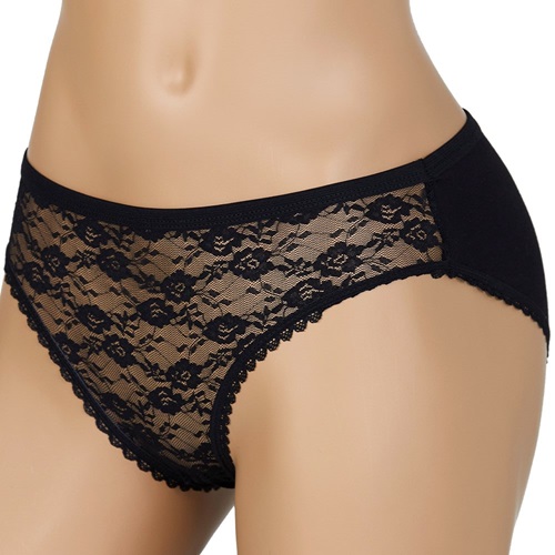 Dondeza 104 Bayan M Beden Dantelli Bikini - Siyah - STANDART