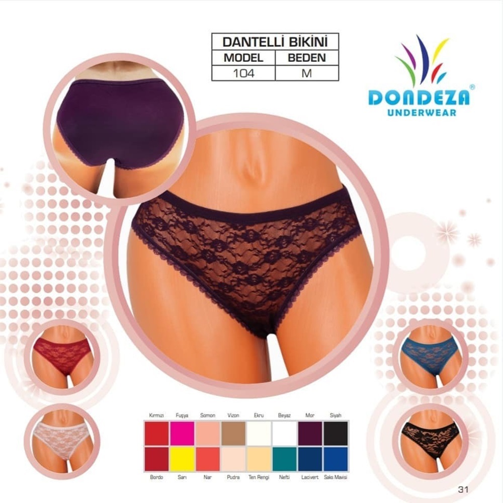 Dondeza 104 Bayan M Beden Dantelli Bikini - Saks