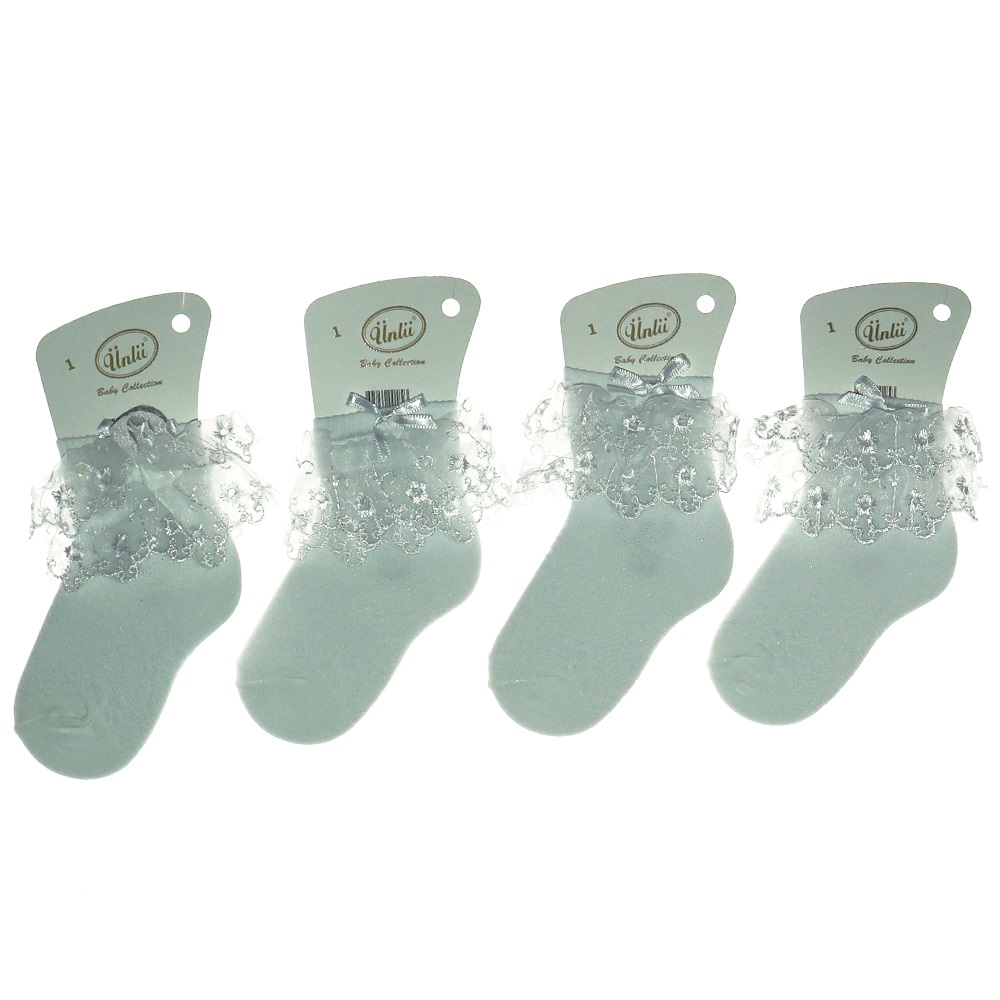 Ünlü 505 Kız Çocuk Dantelli Aksesuarlı Soket Çorap