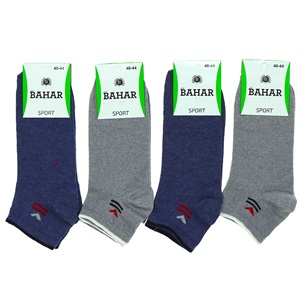 Bahar 3422 Erkek Likralı Patik Çorap - Gri - PAKET İÇİ TEK RENK