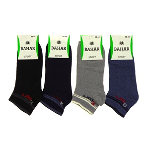 Bahar 3422 Erkek Likralı Patik Çorap - Gri - PAKET İÇİ TEK RENK