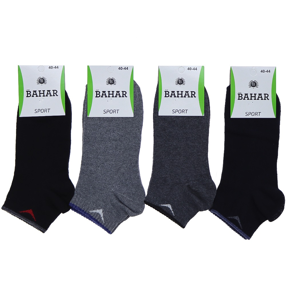 Bahar 3422 Erkek Likralı Patik Çorap - Gri - PAKET İÇİ TEK RENK