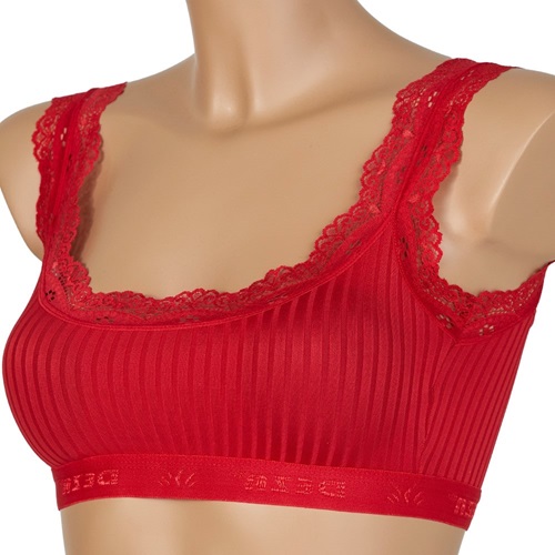 Deza 5033 Bayan Jakarlı Sur Dantel Pedli Büstiyer - Kırmızı - 80-85