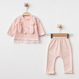 Baby Hi 365 Kız Bebe Sarkan Kulaklı 2Li Takım 6-9-12 Ay - Bej