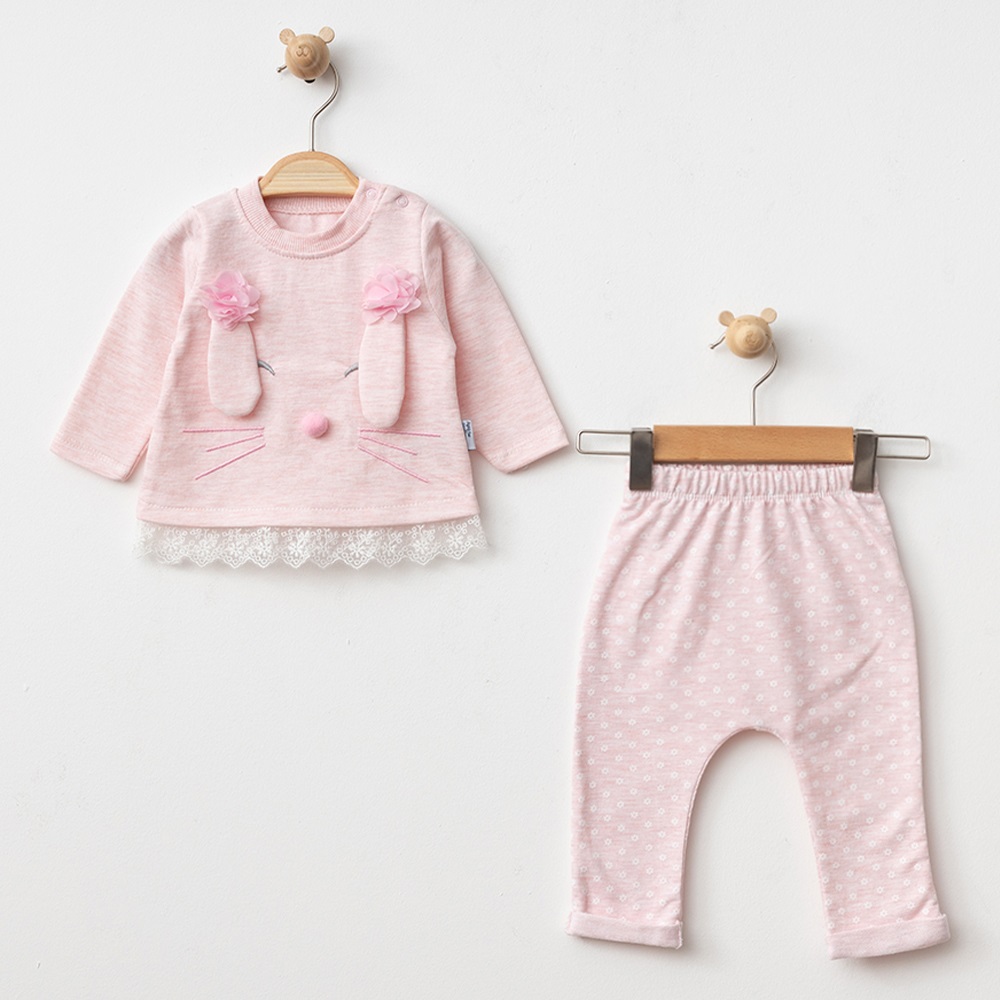 Baby Hi 365 Kız Bebe Sarkan Kulaklı 2Li Takım 6-9-12 Ay - Bej