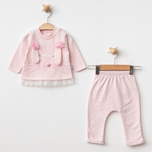 Baby Hi 365 Kız Bebe Sarkan Kulaklı 2Li Takım 6-9-12 Ay - Bej