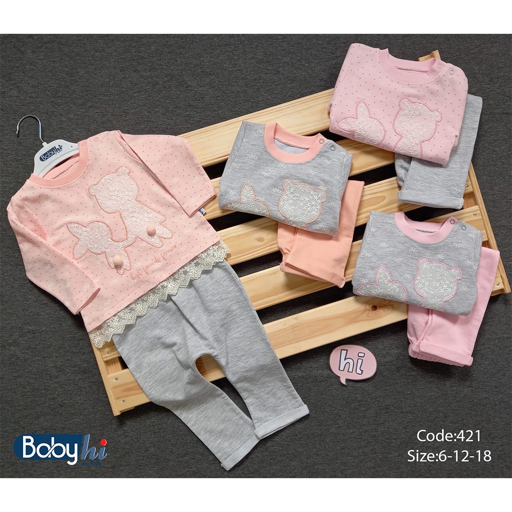 Baby Hi 421 Kız Bebe Best Friends 2 li Takım 6-9-12-18 Ay - 14055-Karışık Renk -6-18 AY