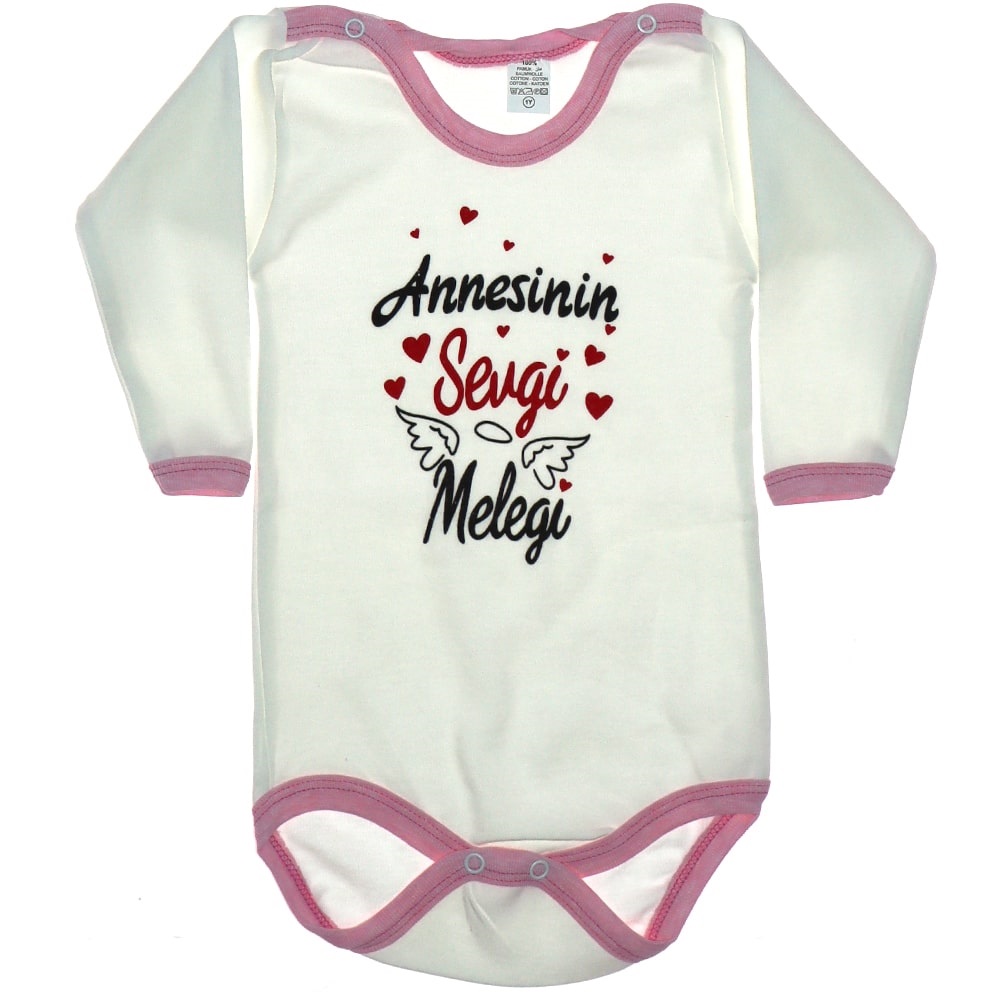 Hoppi Baby Çıtçıtlı U. Kol Annesinin Sevgi Meleği Baskılı Badi 6 lı 03 Ay 3 Yaş - Pembe - 03 AY-3 YAŞ