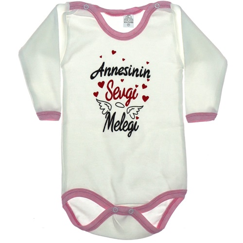 Hoppi Baby Çıtçıtlı U. Kol Annesinin Sevgi Meleği Baskılı Badi 6 lı 03 Ay 3 Yaş - Pembe - 03 AY-3 YAŞ