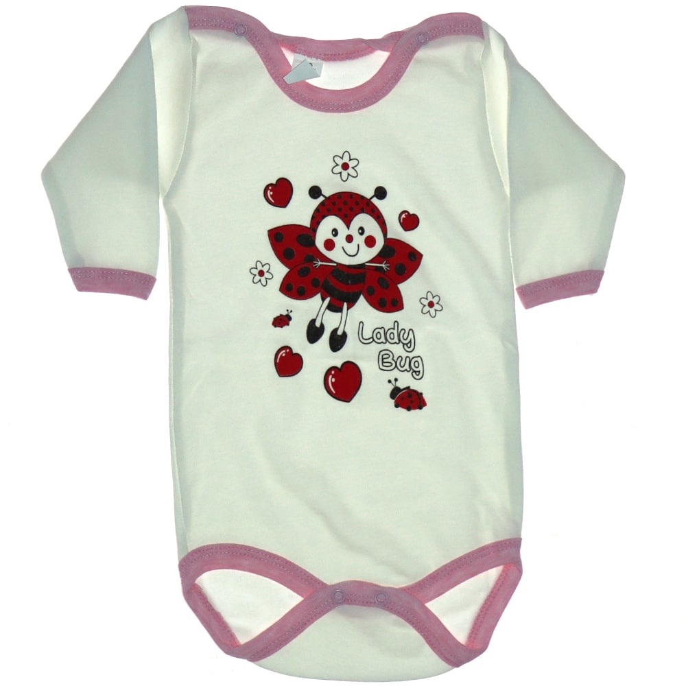 Hoppi Baby Çıtçıtlı U. Kol Uğur Böceği Baskılı Badi 6 lı 03 Ay 3 Yaş