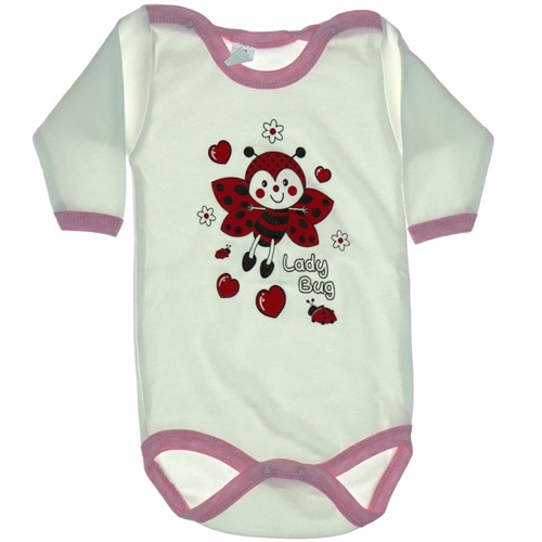 Hoppi Baby Çıtçıtlı U. Kol Uğur Böceği Baskılı Badi 6 lı 03 Ay 3 Yaş