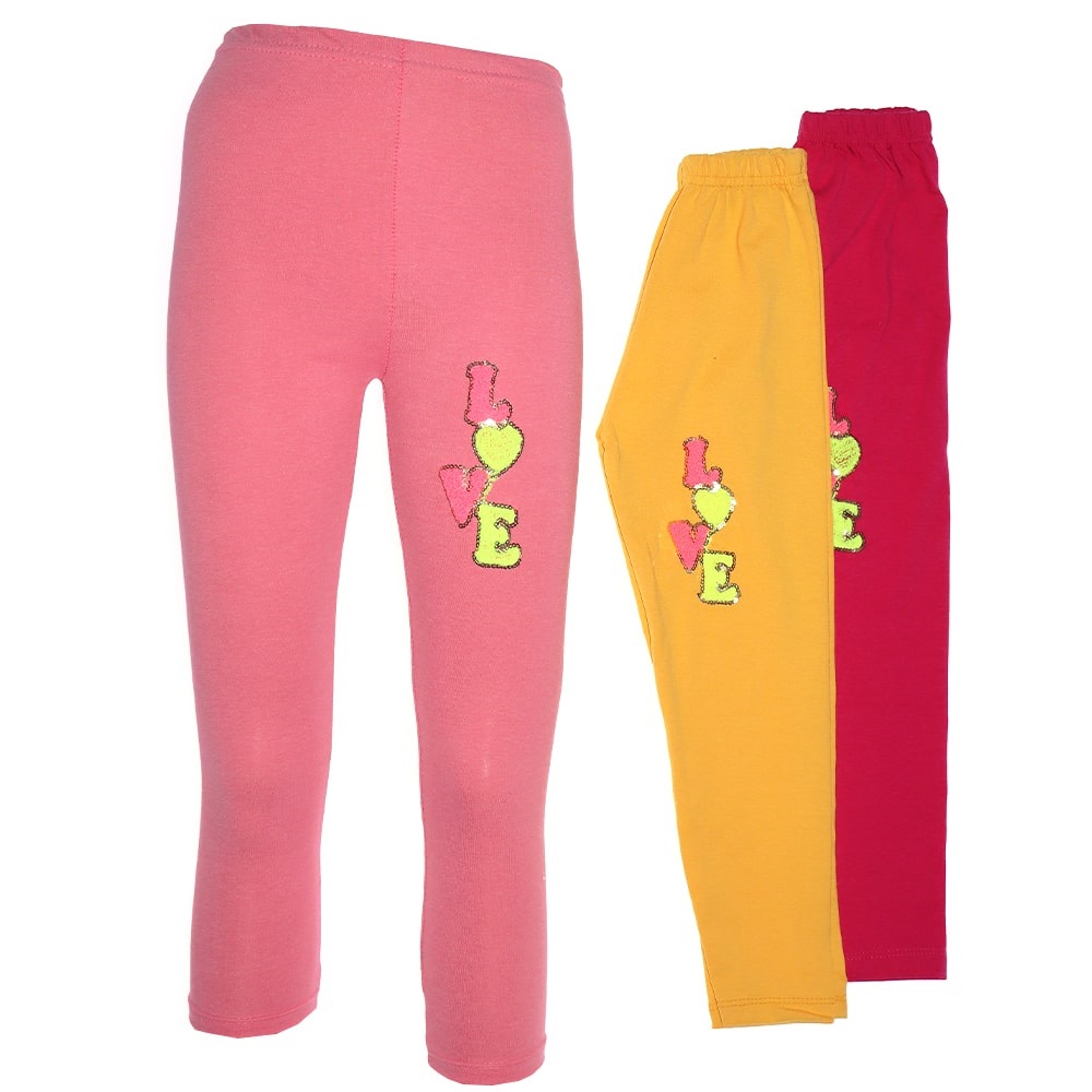 Pattiş Kız Çocuk Likralı Love Süzine Nakışlı Tayt 3-12 Yaş