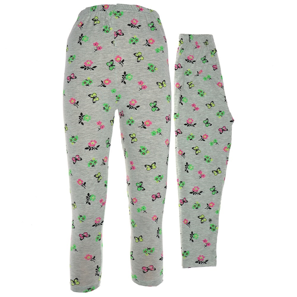 Pattiş Kız Çocuk Likralı Çiçek Kelebek Baskılı Tayt 8-12 Yaş