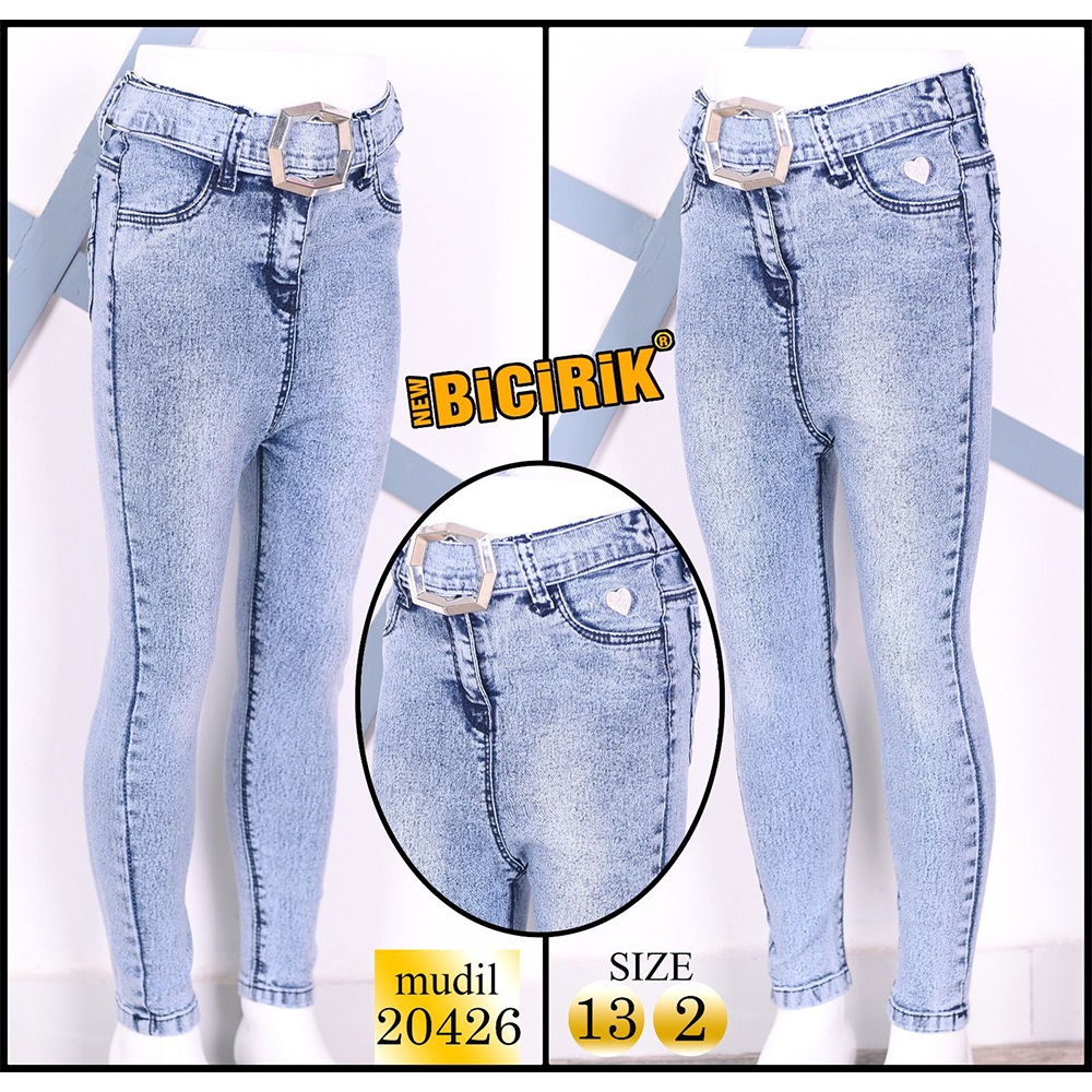 Bicirik 20426 Kız Çocuk Likralı Kot Pantolon 6-9 Yaş