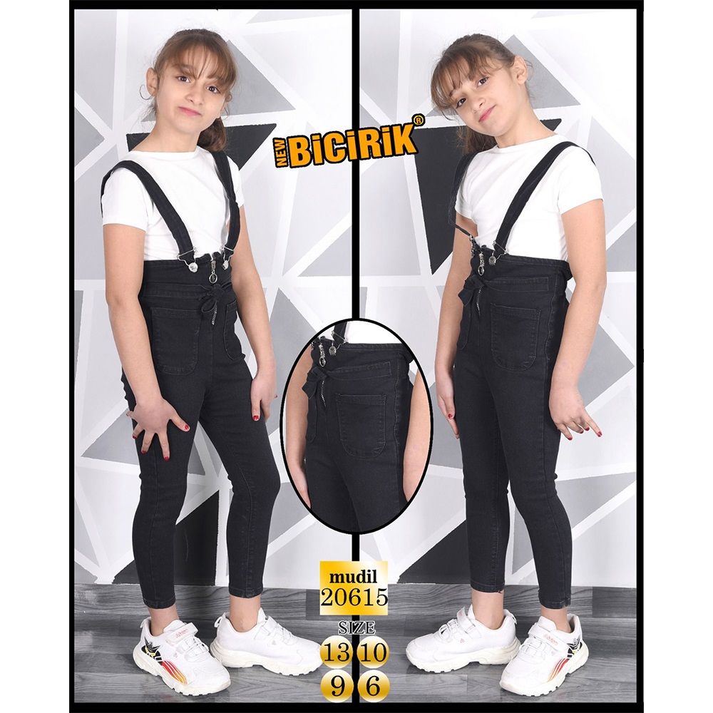 Bicirik 20615 Kız Çocuk Likralı Kot Pantolon 6-9 Yaş