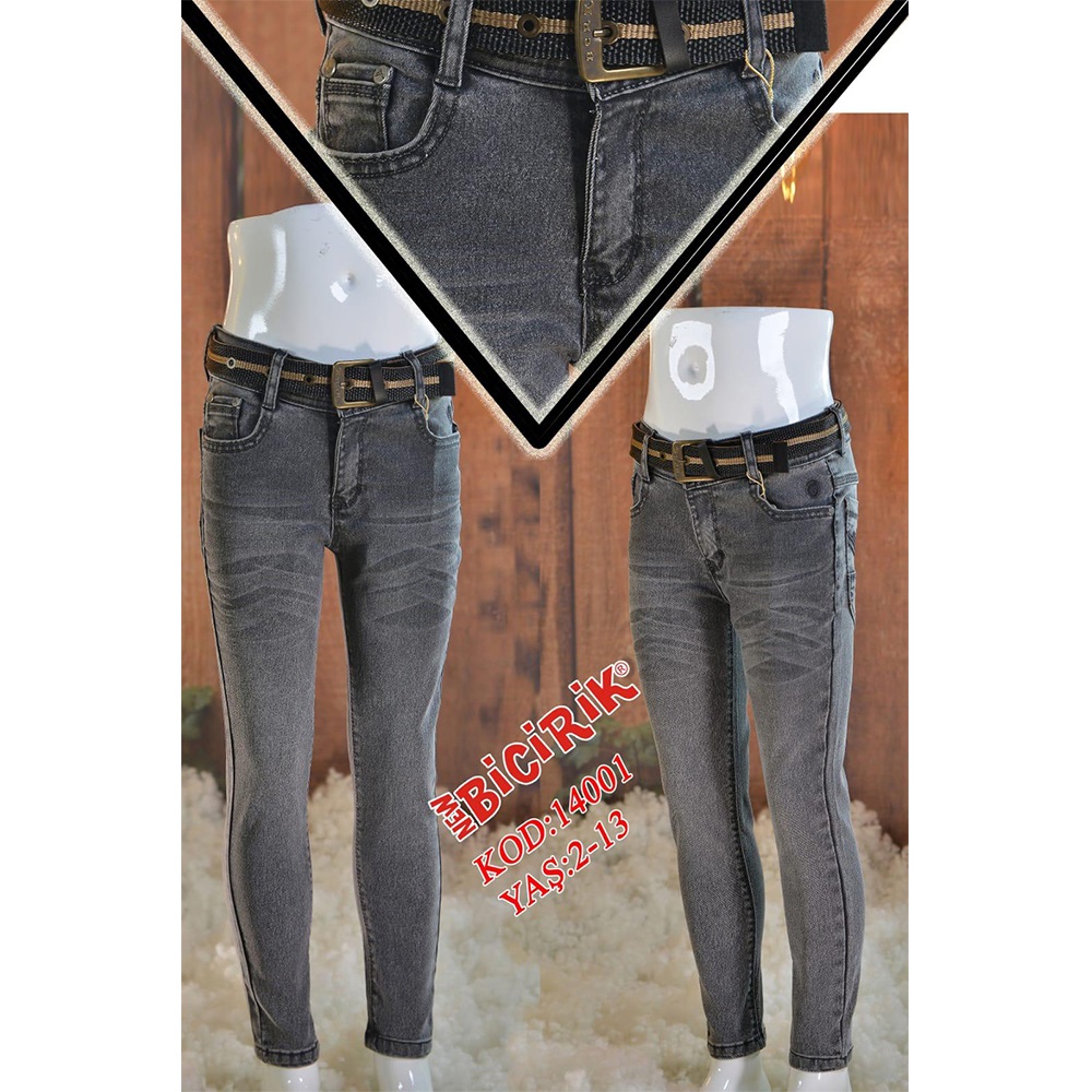 Bicirik 14001 Erkek Çocuk Likralı Kot Pantolon 6-9 Yaş