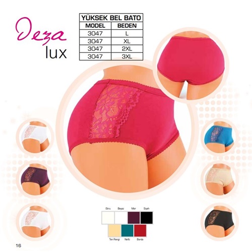 Dondeza 3047 Bayan Battal Yüksek Bel Bato - Bordo - XXL